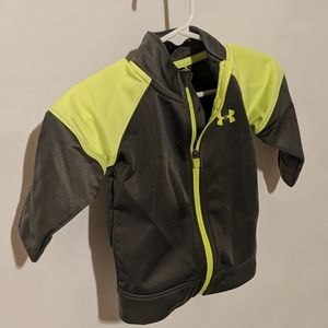 Under Armour baby boys matching Jacket and Pants Set, Gray and lime yellow/green